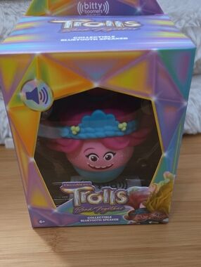 NIB-DreamWorks Trolls Collectible Bluetooth Speaker - Pink/Blue